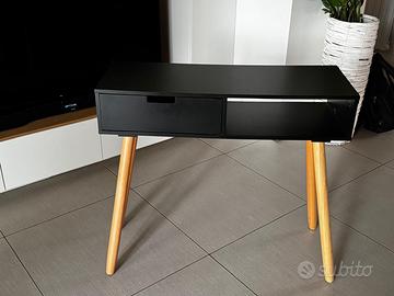 Consolle/scrivania nera e legno