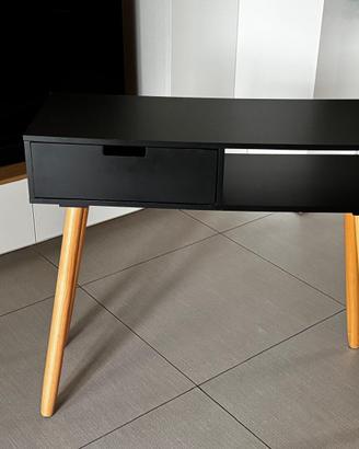 Consolle/scrivania nera e legno