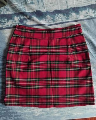 Mini gonna a quadretti rossa S/XS