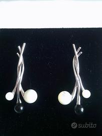 Orecchini argento 925 mill rodiati