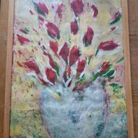 Quadro dipinto olio su carta e firmato 50x70