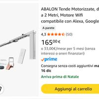 Binario tenda motorizzato wi-fi