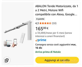 Binario tenda motorizzato wi-fi