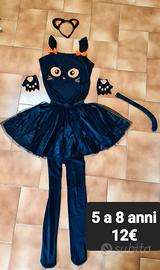 costume gattina halloween 5 a 8 anni