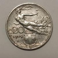 Moneta 20 centesimi 1909