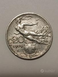 Moneta 20 centesimi 1909