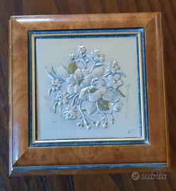 scatola portagioie legno e argento 