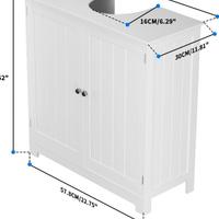 Mobiletto sotto lavabo lavello legno bianco 