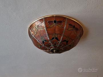 Plafoniera Stile Tiffany, Vetro Colorato