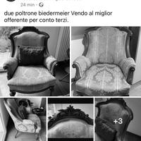 due poltrone biedermeier