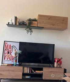 Parete Attrezzata legno rovere e grafite