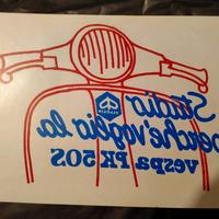 vetrofania pubblicitaria Piaggio Vespa vintage 