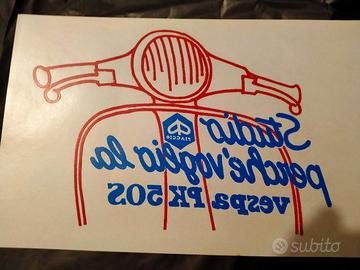 vetrofania pubblicitaria Piaggio Vespa vintage 