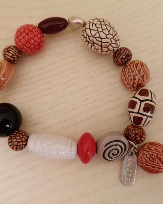 Braccialetto elastico con perle