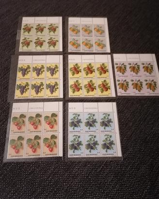Lotto francobolli San Marino 1973 serie  Frutta 