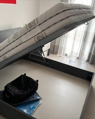 Letto matrimoniale contenitore + materasso 160x190