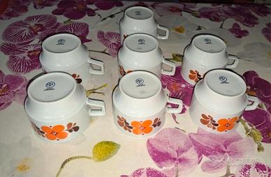set 7 tazzine caffè vintage CP Colditz 