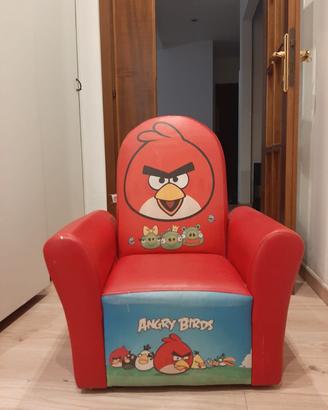 Poltroncina bimbi in pelle Angry Birds