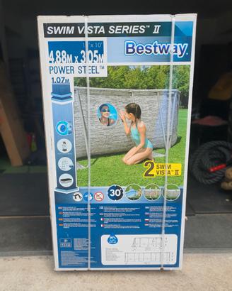 BESTWAY Piscina fuori terra ovale 488x305x107