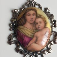 Medaglione Vintage Maria e Gesù bambino