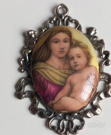 Medaglione Vintage Maria e Gesù bambino