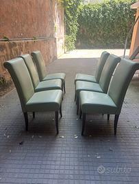 Sedie vittoria in pelle color menta tipo frau