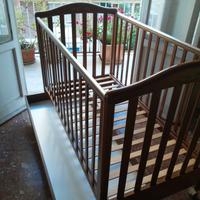 Lettino PALI col. ciliegio con materasso