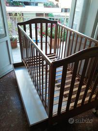 Lettino PALI col. ciliegio con materasso