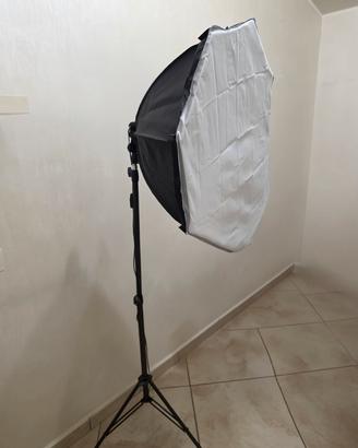 💡 2 Softbox Ottagonale Polaeco con Stativo -