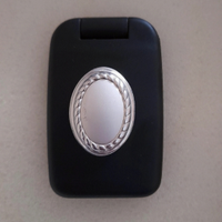 Specchietto da borsetta vintage con inserto in arg