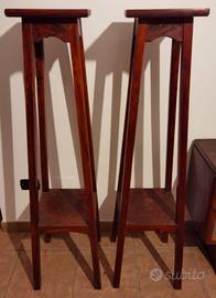 coppia di alzate in legno pregiato 