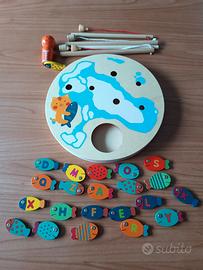 Gioco di pesca in legno