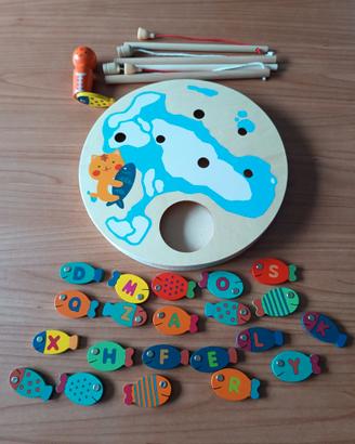 Gioco di pesca in legno