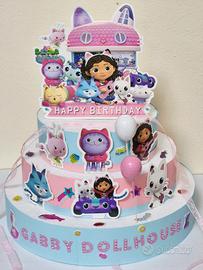 Torta finta compleanno Gabby Dollhouse 