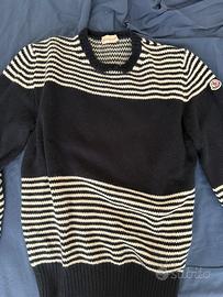 Maglione Moncler Nero con righe bianche