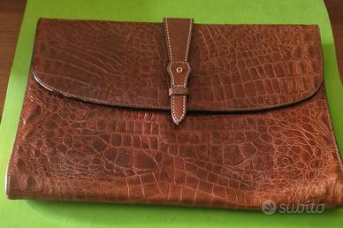 Vintage, Cartella Etienne Aigner pelle coccodrillo