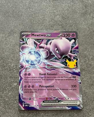 Carta pokemon 30esimo anniversario Mewtwo ex