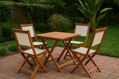 Tavolo da giardino/terrazza con quattro sedie
