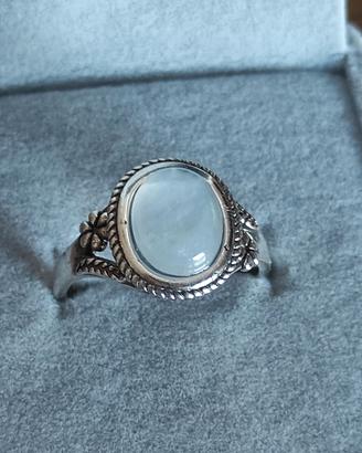 Anello Argento S925 con Pietra di Luna Naturale