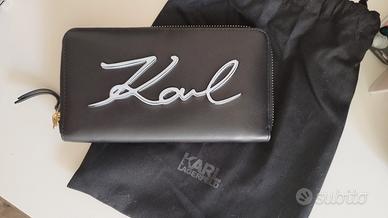 Portafoglio in pelle Karl Lagerfeld mai usato