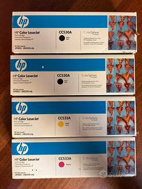4 cartucce originali HP Color LaserJet CC53..