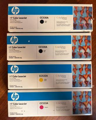 4 cartucce originali HP Color LaserJet CC53..