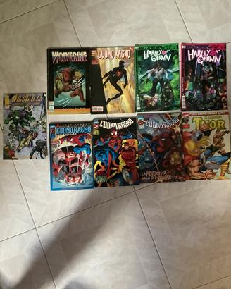 Lotto 9 fumetti Marvel DC Uomo Ragno Thor Harley