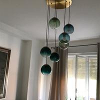 Lampadario  sospensione con palle vetro