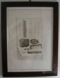Piranesi incisione originale con cornice in legno