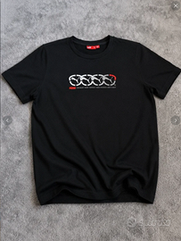 T-shirt Puma Nera con Grafica Bianca - M