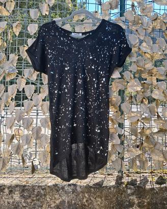 Maxi T-shirt / Tunica Nera Asimmetrica