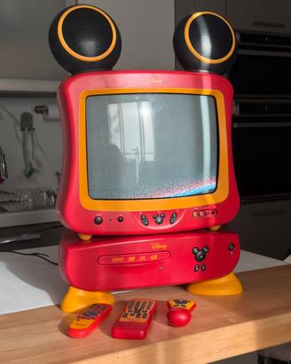 TV Disney vintage con lettore DVD