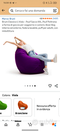 Pouf a sacco viola LARGE