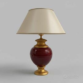 Lampada in ceramica bordeaux